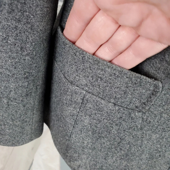 Vintage West German Wool  Jacket Charcoal Gray Button Front Lined Size 40 - Picture 4 of 14